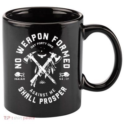 Vintage No Weapon Formed Against Me Shall Prosper Christian 11oz C Handle Ceramic Mug