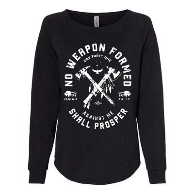 Vintage No Weapon Formed Against Me Shall Prosper Christian Womens California Wash Sweatshirt