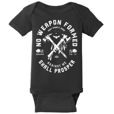 Vintage No Weapon Formed Against Me Shall Prosper Christian Baby Bodysuit