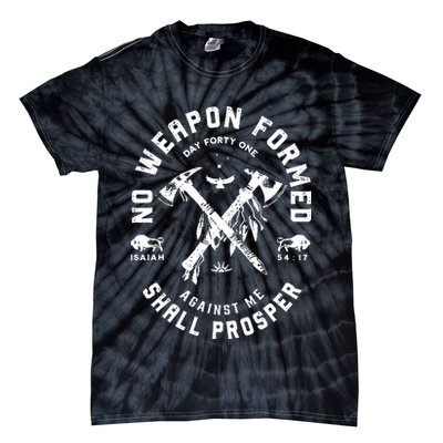 Vintage No Weapon Formed Against Me Shall Prosper Christian Tie-Dye T-Shirt