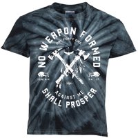 Vintage No Weapon Formed Against Me Shall Prosper Christian Kids Tie-Dye T-Shirt