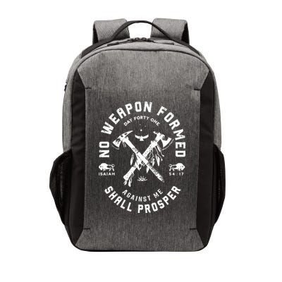 Vintage No Weapon Formed Against Me Shall Prosper Christian Vector Backpack