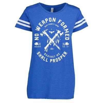 Vintage No Weapon Formed Against Me Shall Prosper Christian Enza Ladies Jersey Football T-Shirt