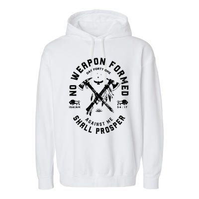 Vintage No Weapon Formed Against Me Shall Prosper Christian Garment-Dyed Fleece Hoodie