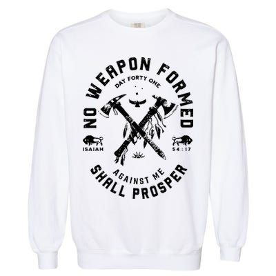 Vintage No Weapon Formed Against Me Shall Prosper Christian Garment-Dyed Sweatshirt