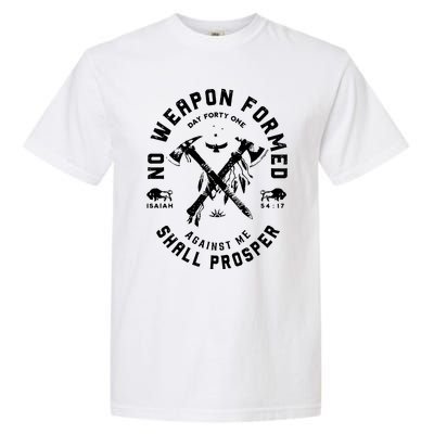 Vintage No Weapon Formed Against Me Shall Prosper Christian Garment-Dyed Heavyweight T-Shirt