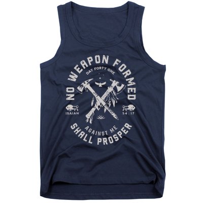 Vintage No Weapon Formed Against Me Shall Prosper Christian Tank Top