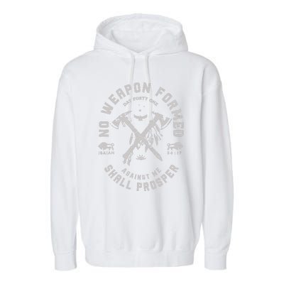 Vintage No Weapon Formed Against Me Shall Prosper Christian Garment-Dyed Fleece Hoodie