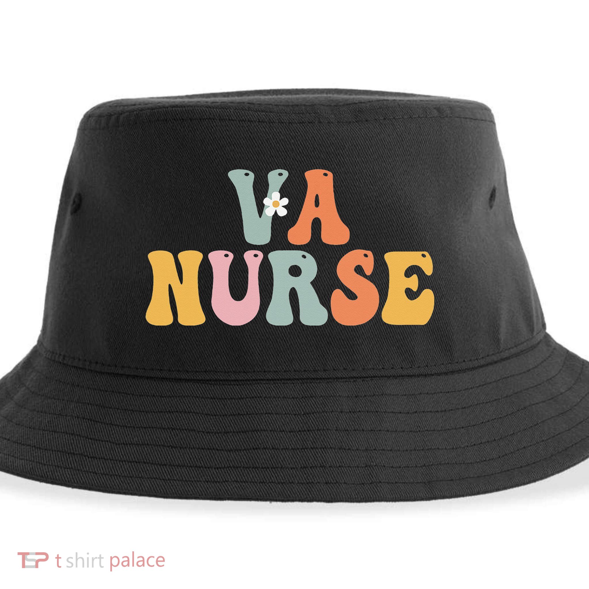 VA Nurse Week Groovy Appreciation Day For Work Sustainable Bucket Hat