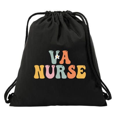 VA Nurse Week Groovy Appreciation Day For Work Drawstring Bag