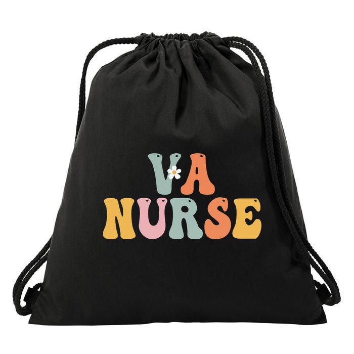 VA Nurse Week Groovy Appreciation Day For Work Drawstring Bag