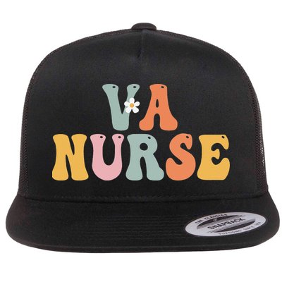 VA Nurse Week Groovy Appreciation Day For Work Flatbill Hat