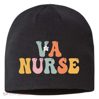 VA Nurse Week Groovy Appreciation Day For Work Sustainable Beanie