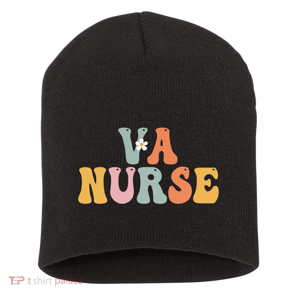 VA Nurse Week Groovy Appreciation Day For Work Short Acrylic Beanie