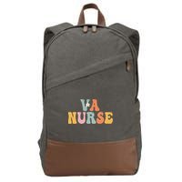 VA Nurse Week Groovy Appreciation Day For Work Cotton Canvas Backpack