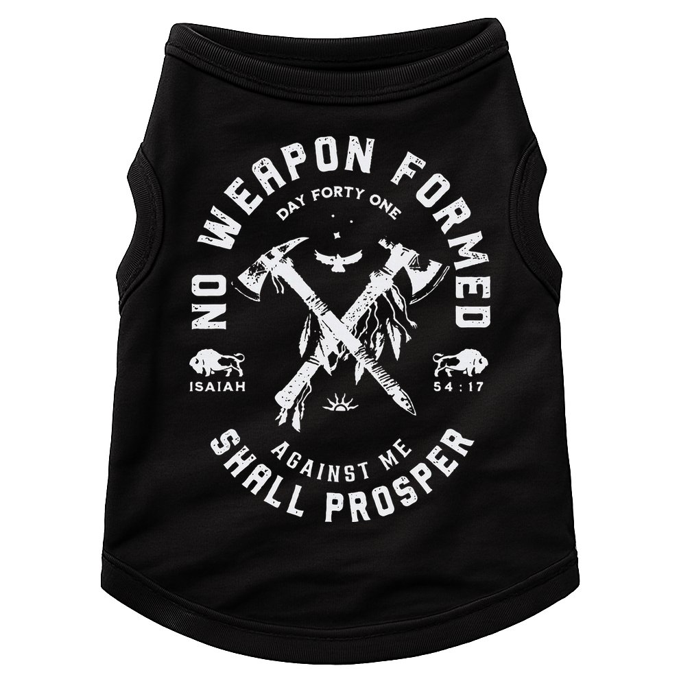 Vintage No Weapon Formed Against Me Shall Prosper Christian Doggie Tank
