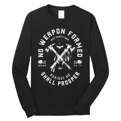 Vintage No Weapon Formed Against Me Shall Prosper Christian Long Sleeve Shirt