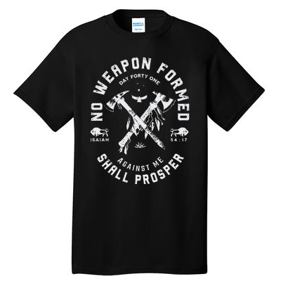 Vintage No Weapon Formed Against Me Shall Prosper Christian Tall T-Shirt