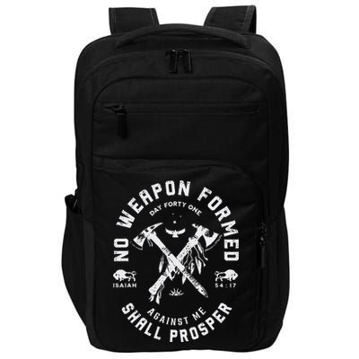 Vintage No Weapon Formed Against Me Shall Prosper Christian Impact Tech Backpack