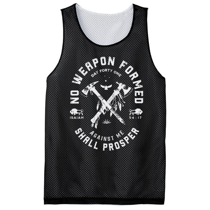 Vintage No Weapon Formed Against Me Shall Prosper Christian Mesh Reversible Basketball Jersey Tank