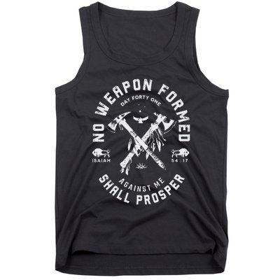 Vintage No Weapon Formed Against Me Shall Prosper Christian Tank Top