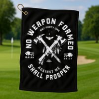 Vintage No Weapon Formed Against Me Shall Prosper Christian Golf Towel