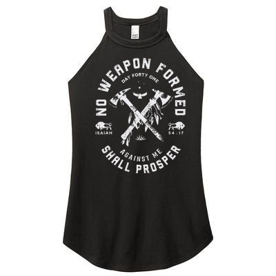 Vintage No Weapon Formed Against Me Shall Prosper Christian Women's Perfect Tri Rocker Tank