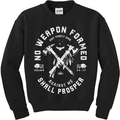Vintage No Weapon Formed Against Me Shall Prosper Christian Kids Sweatshirt