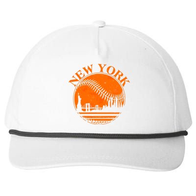 Vintage New York City Skyline Baseball Snapback Five-Panel Rope Hat