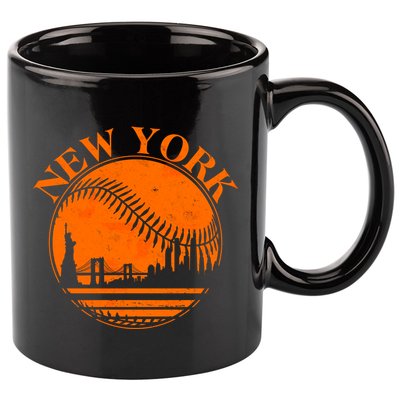 Vintage New York City Skyline Baseball 11oz C Handle Ceramic Mug