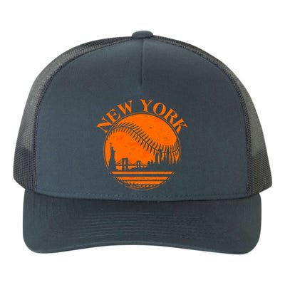 Vintage New York City Skyline Baseball Yupoong Adult 5-Panel Trucker Hat