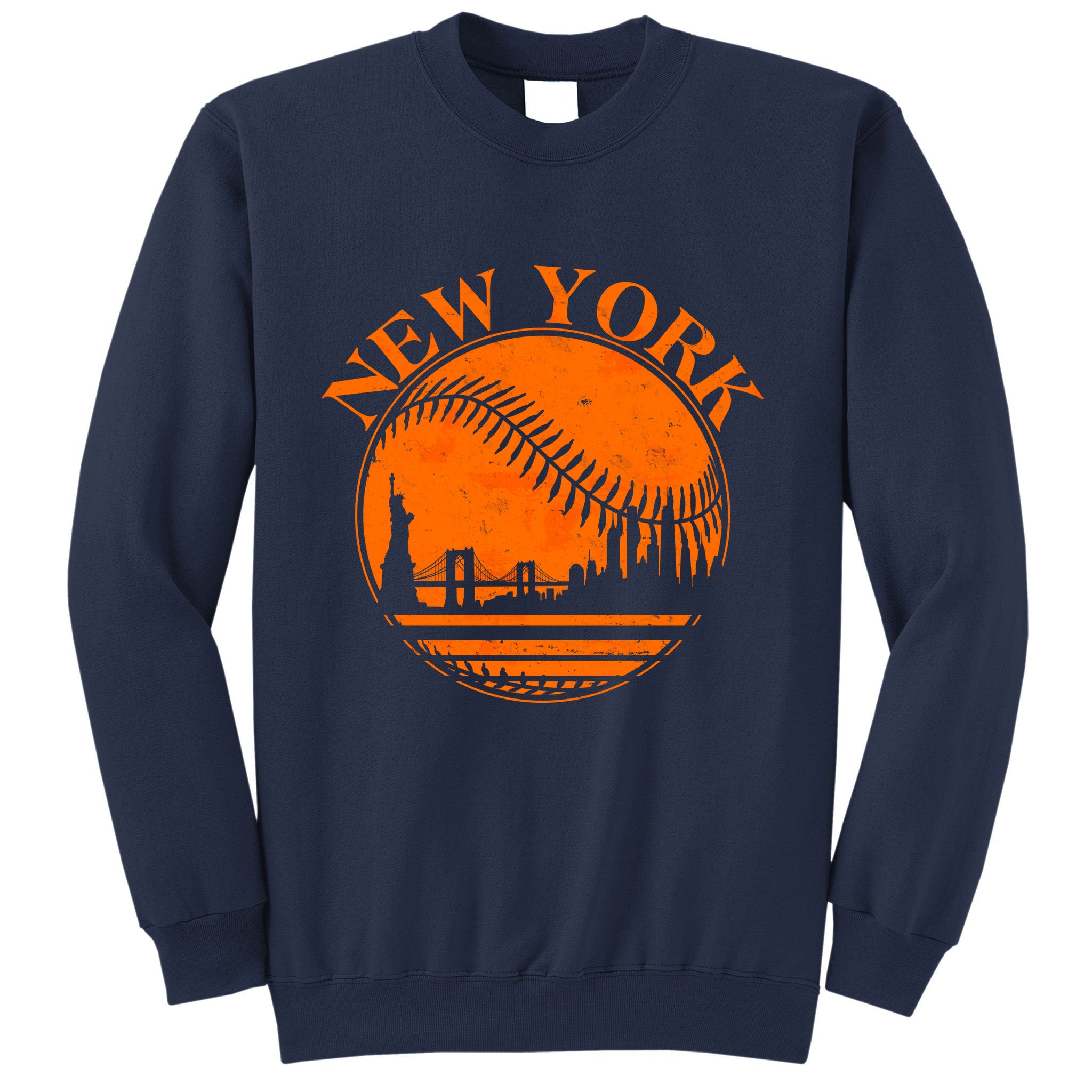 Vintage New York City Skyline Baseball Sweatshirt