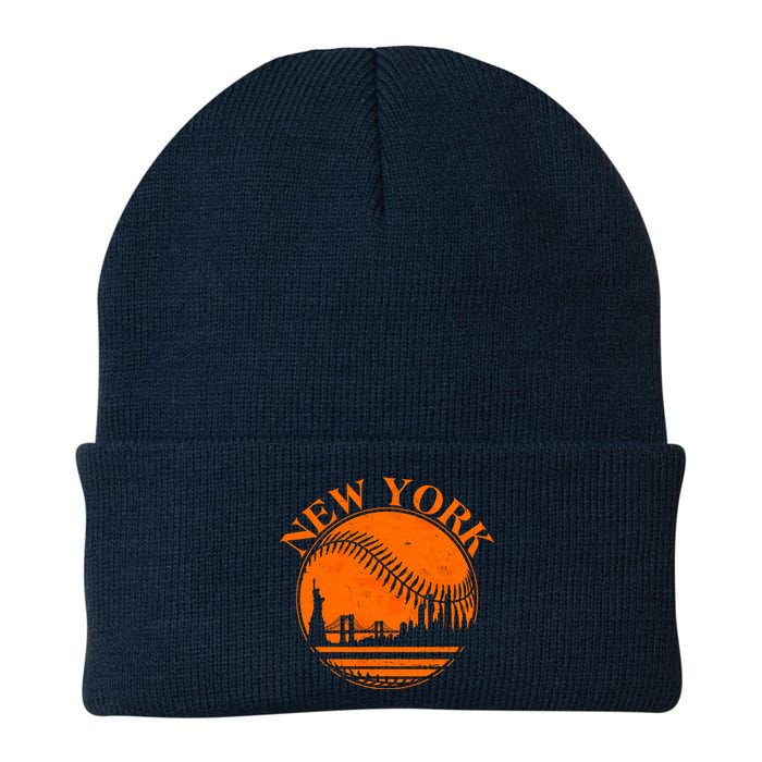 Vintage New York City Skyline Baseball Knit Cap Winter Beanie