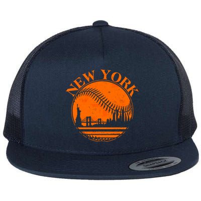 Vintage New York City Skyline Baseball Flat Bill Trucker Hat