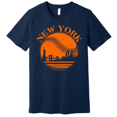 Vintage New York City Skyline Baseball Premium T-Shirt