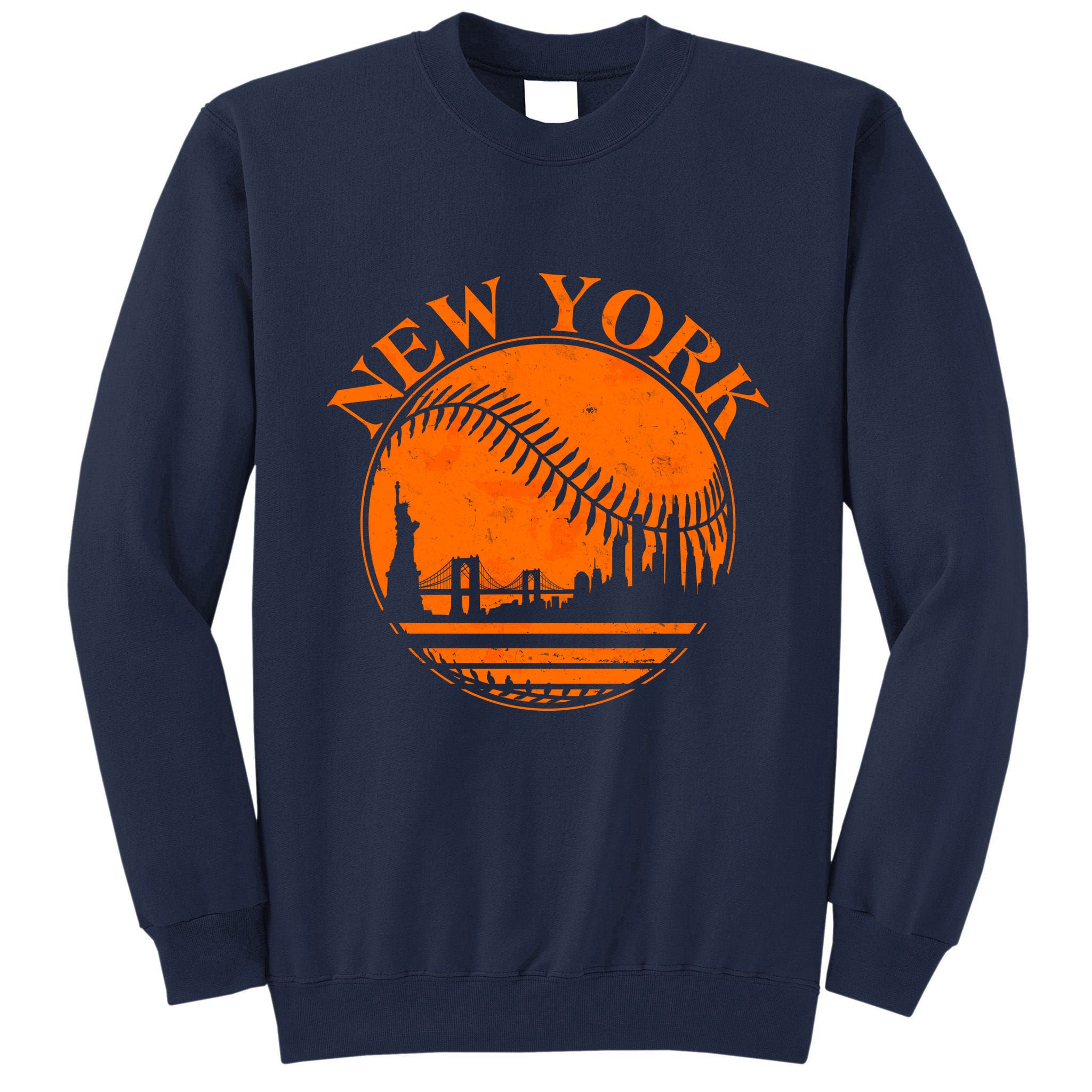 Vintage New York City Skyline Baseball Tall Sweatshirt