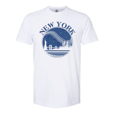 Vintage New York City Skyline Baseball Softstyle® CVC T-Shirt