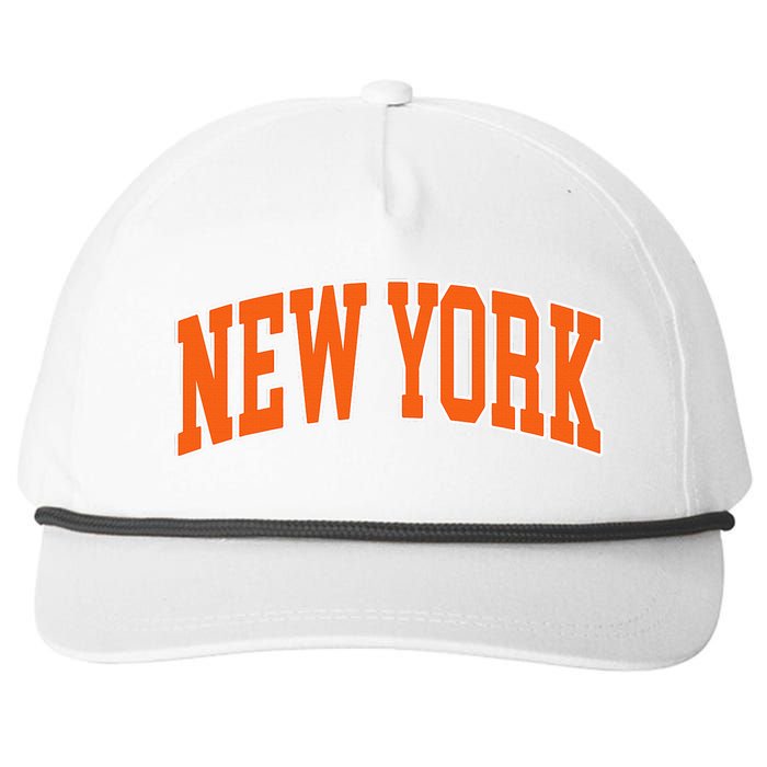 Vintage New York Snapback Five-Panel Rope Hat