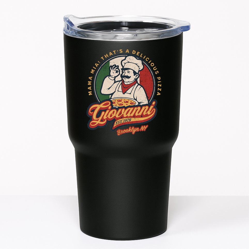 Vintage New York Pizza Retro 70s Giovanni Brooklyn Ny Tumbler