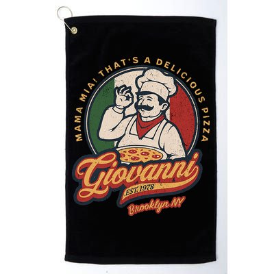 Vintage New York Pizza Retro 70s Giovanni Brooklyn Ny Golf Towel
