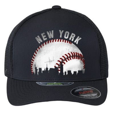 Vintage New York Skyline City Baseball Flexfit Unipanel Trucker Cap