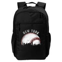 Vintage New York Skyline City Baseball Daily Commute Backpack