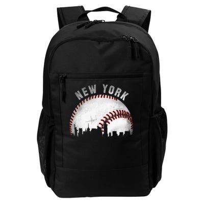 Vintage New York Skyline City Baseball Daily Commute Backpack