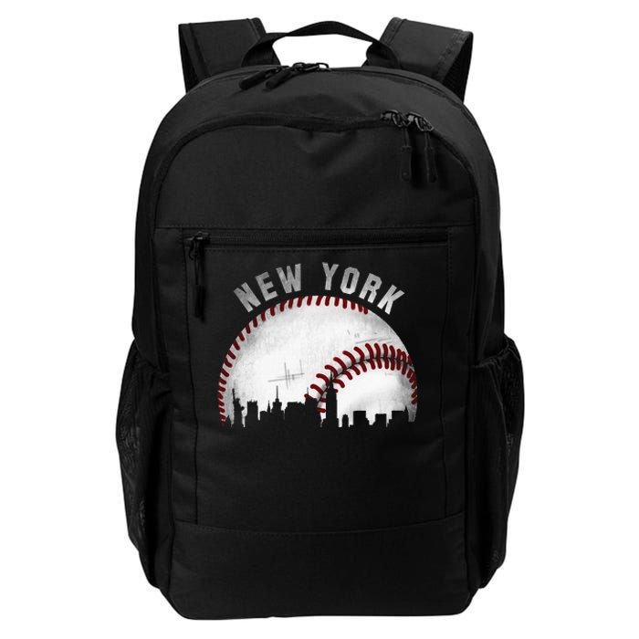 Vintage New York Skyline City Baseball Daily Commute Backpack