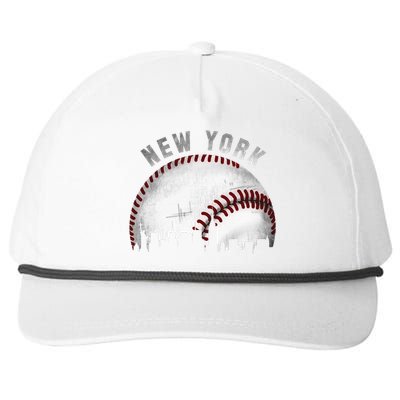 Vintage New York Skyline City Baseball Snapback Five-Panel Rope Hat