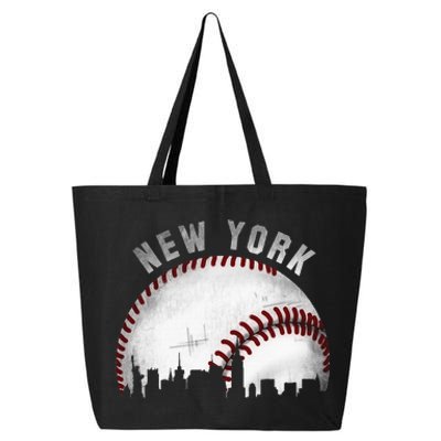 Vintage New York Skyline City Baseball 25L Jumbo Tote