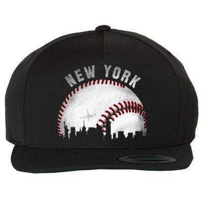 Vintage New York Skyline City Baseball Wool Snapback Cap