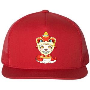 Vietnamese New Year Decorations Tet 2025 Year Of The Snake Flat Bill Trucker Hat