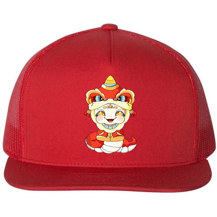 Vietnamese New Year Decorations Tet 2025 Year Of The Snake Flat Bill Trucker Hat