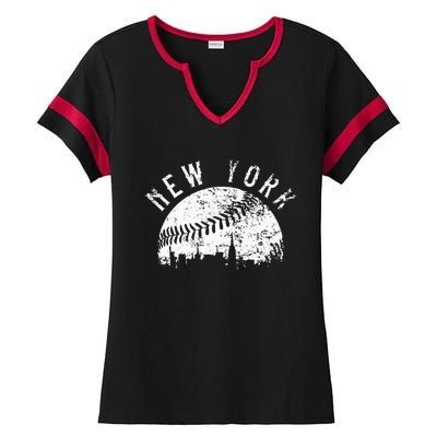 Vintage New York NY Skyline Apparel Ladies Halftime Notch Neck Tee